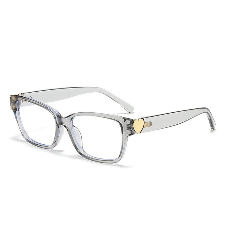 Dame moterik kvadratisk solbrille med hjerte-senter Luvikno