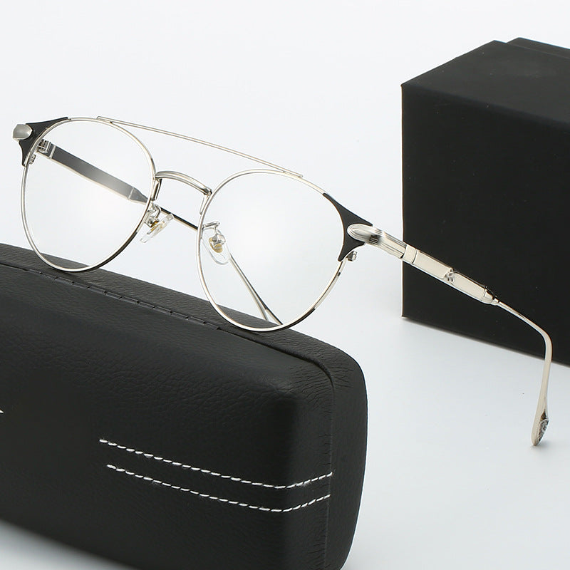 Dame rund Vintage-solbrille med høykvalitets metallramme og robust design Luvikno