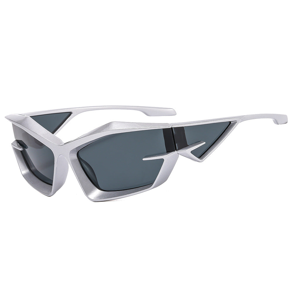 Damer futuristisk solbrille med unikt polygon-design Luvikno