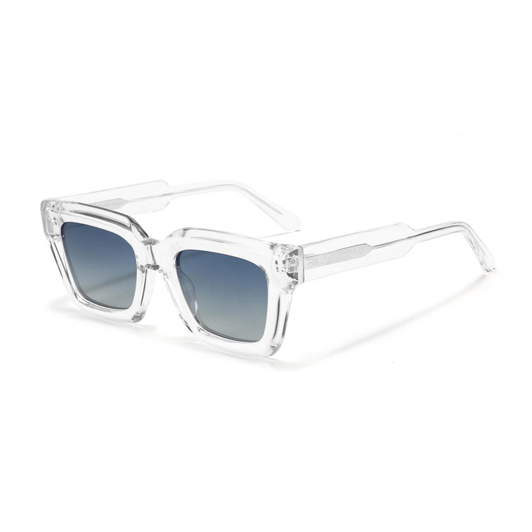 Dame firkantet solbrille med moderne plastikkinnestel og myke linser Luvikno