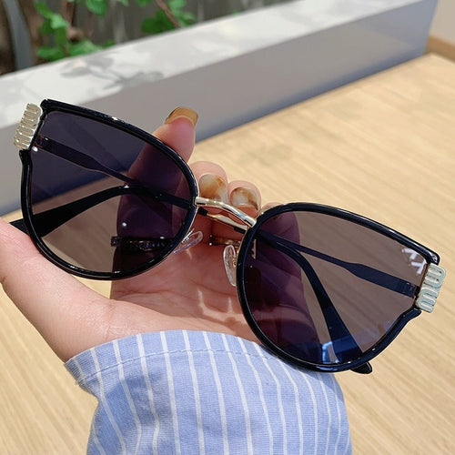 Damer Cat-Eye solbriller med elegante fremhevede linser Luvikno