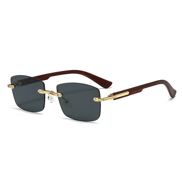 Dame moteriktig firkantet solbrille med elegante tre detaljer Luvikno