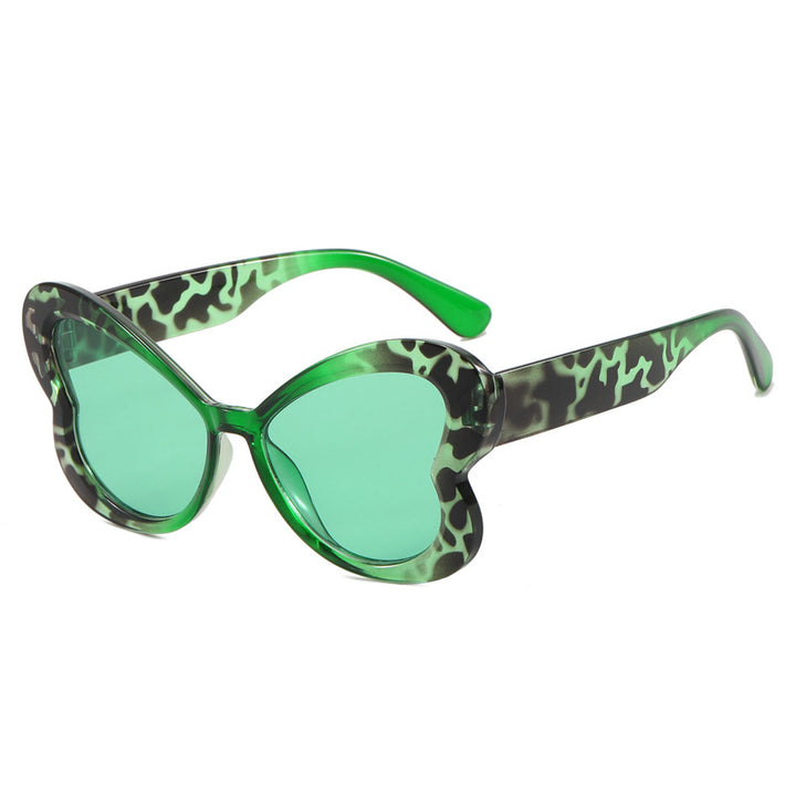 Dame Oversized-solbrille i leken sommerfugl-design Luvikno