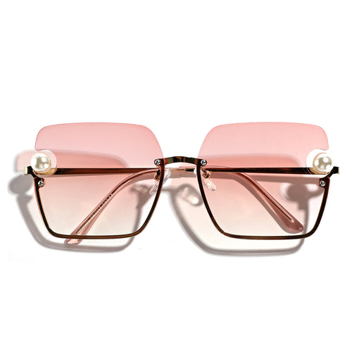 Dame firkantet solbrille med elegant gjennomsiktig ramme Luvikno