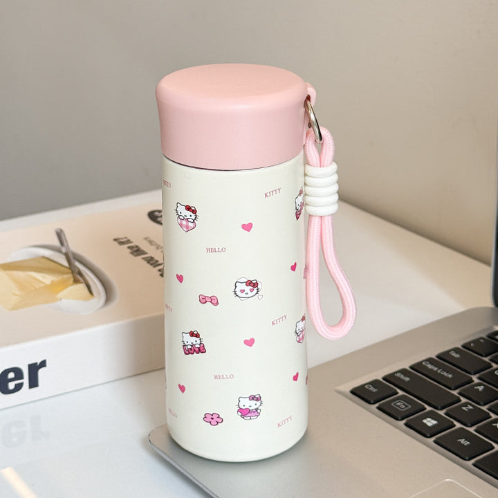 Damen Isoliertrinkflasche mit praktischem Trageband und verspieltem Design Luvikno