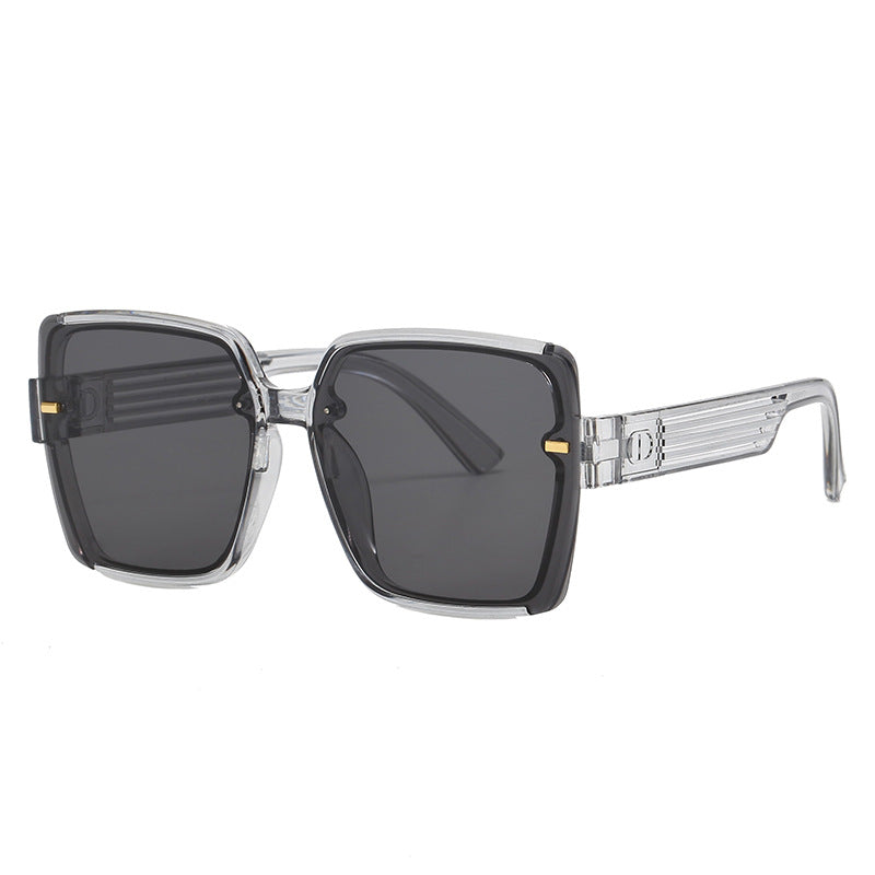 Dame firkantet solbrille med trendy geometrisk design Luvikno