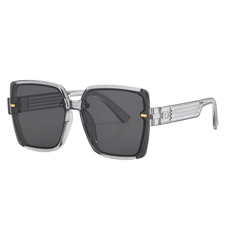 Dame firkantet solbrille med trendy geometrisk design Luvikno