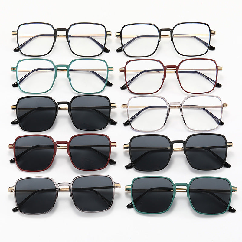 Dame moteriktig oversized solbrille med eksklusive metall-detaler Luvikno