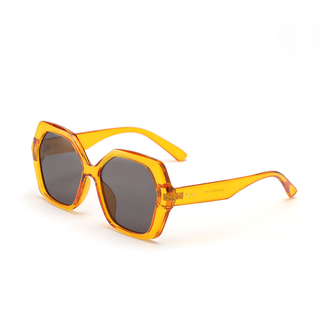 Dame geometrisk solbrille med iøynefallende design Luvikno
