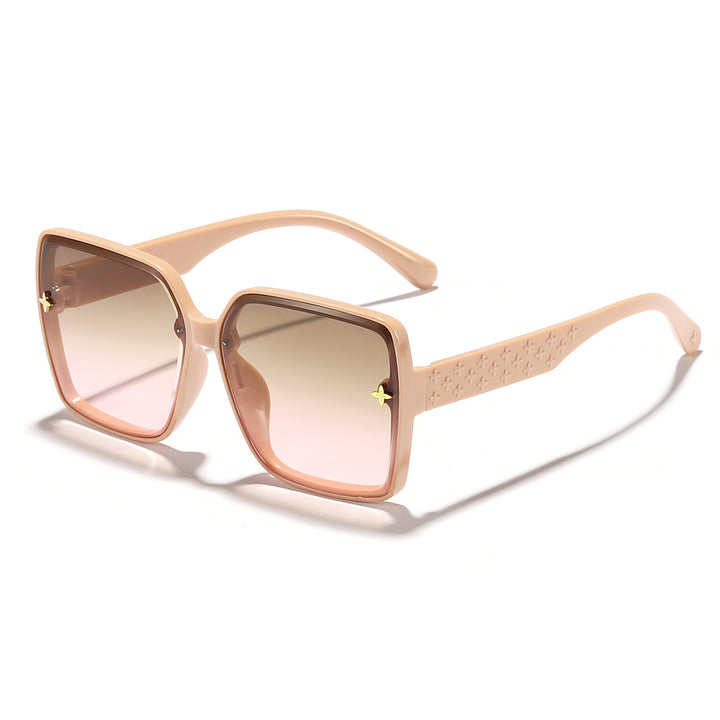 Dame oversized solbrille med elegant ramme og UV-beskyttelse Luvikno