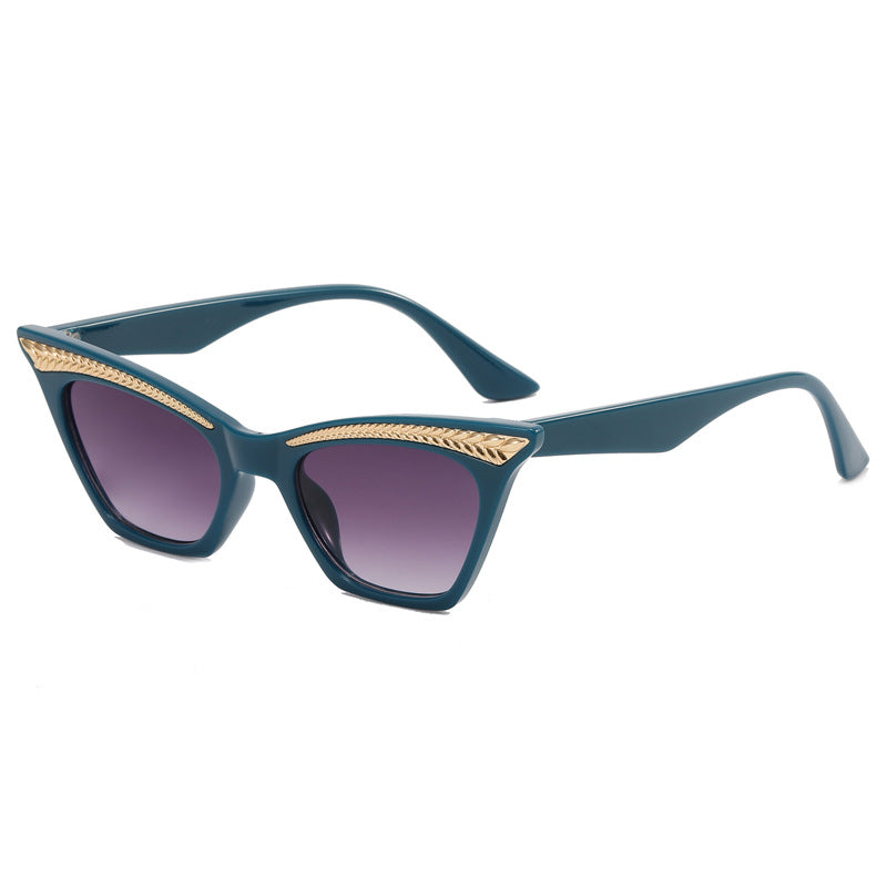 Dame Cat-Eye solbrille med luksuriøs detalj Luvikno