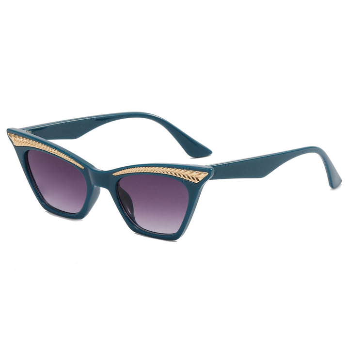Dame Cat-Eye solbrille med luksuriøs detalj Luvikno