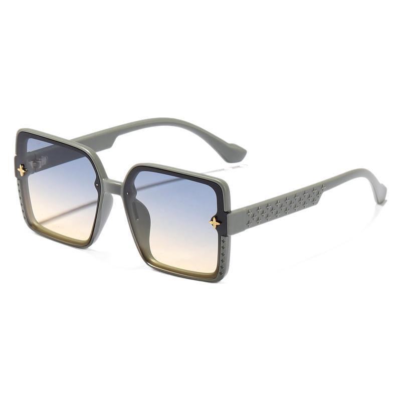 Dame moteriktig firkantet solbrille med dekorert ramme Luvikno