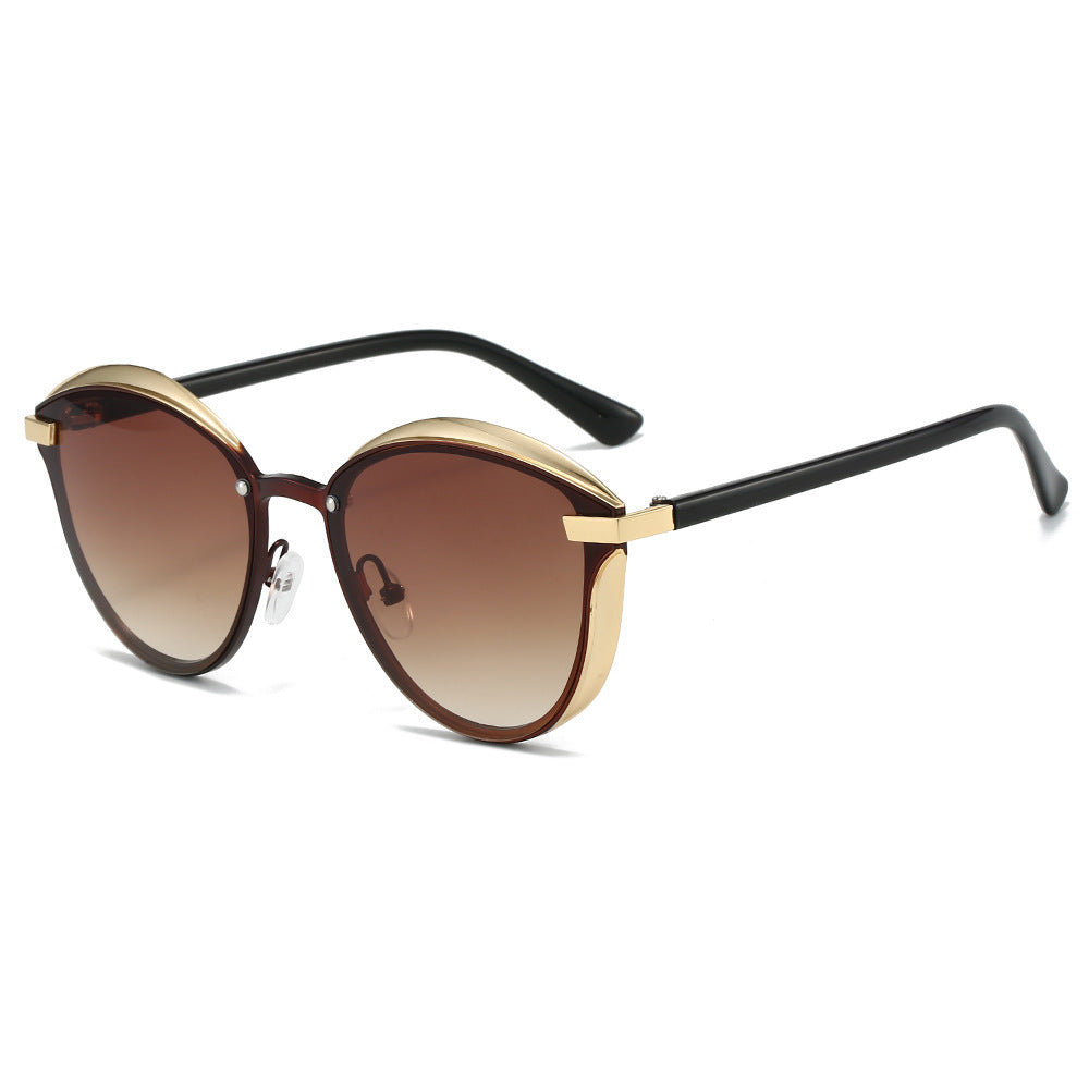 Dame solbrille med luksuriøs metallramme og harmonisk kontur Luvikno
