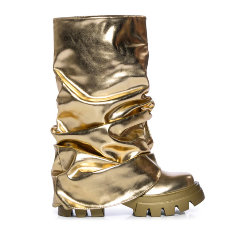 Femme Slouchy Metallic Yli-polvi-saappaat Luvik