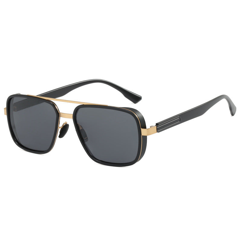Dame elegant firkantet solbrille med høykvalitets metallramme Luvikno
