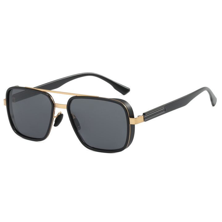 Dame elegant firkantet solbrille med høykvalitets metallramme Luvikno