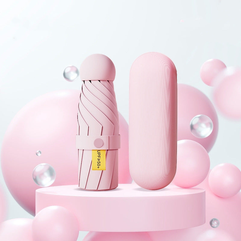 Kvinnenes UV-beskyttende sammenleggbare paraply med innovativ mekanisme Luvikno