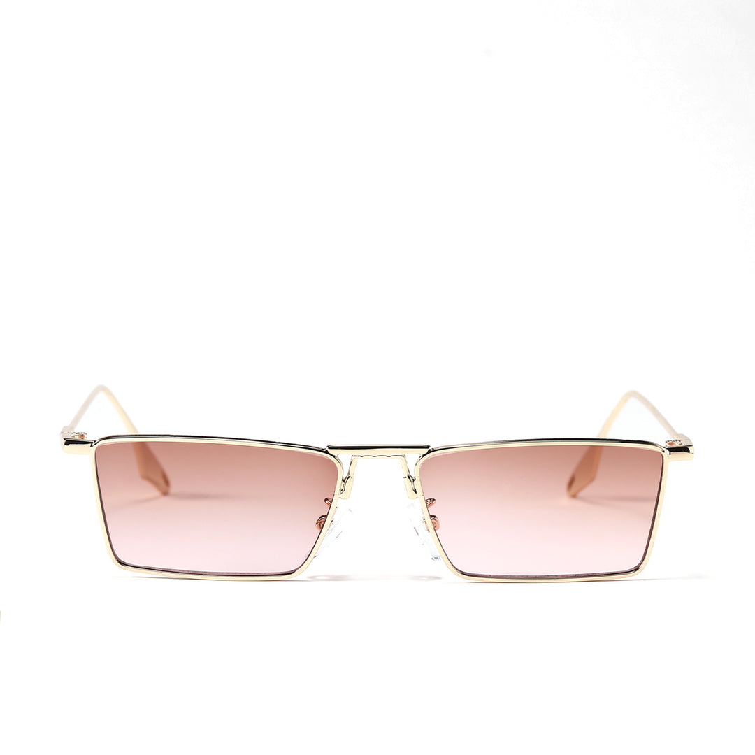 Dame elegant geometrisk solbrille med stilig metallramme Luvikno