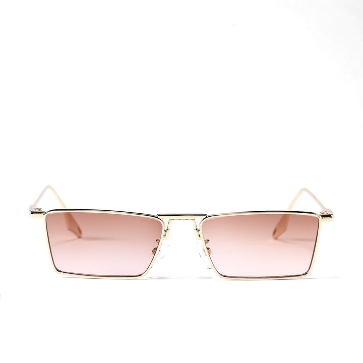 Dame elegant geometrisk solbrille med stilig metallramme Luvikno