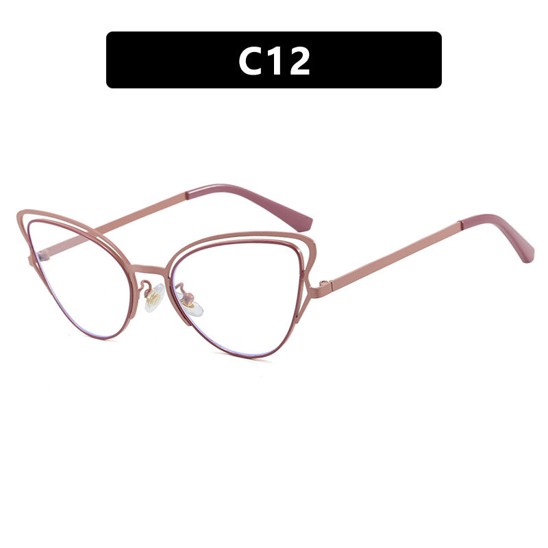 Dame Cat-Eye Briller med edelt metallramme og komfortabel passform Luvikno