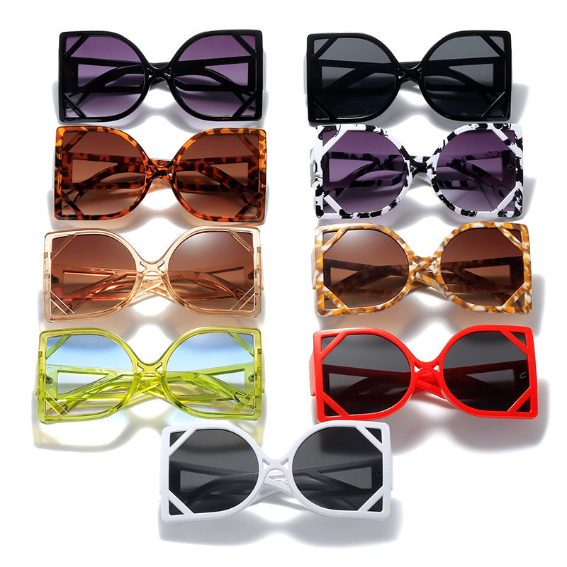 Dame geometrisk solbrille med eksklusiv design og UV-beskyttelse Luvikno