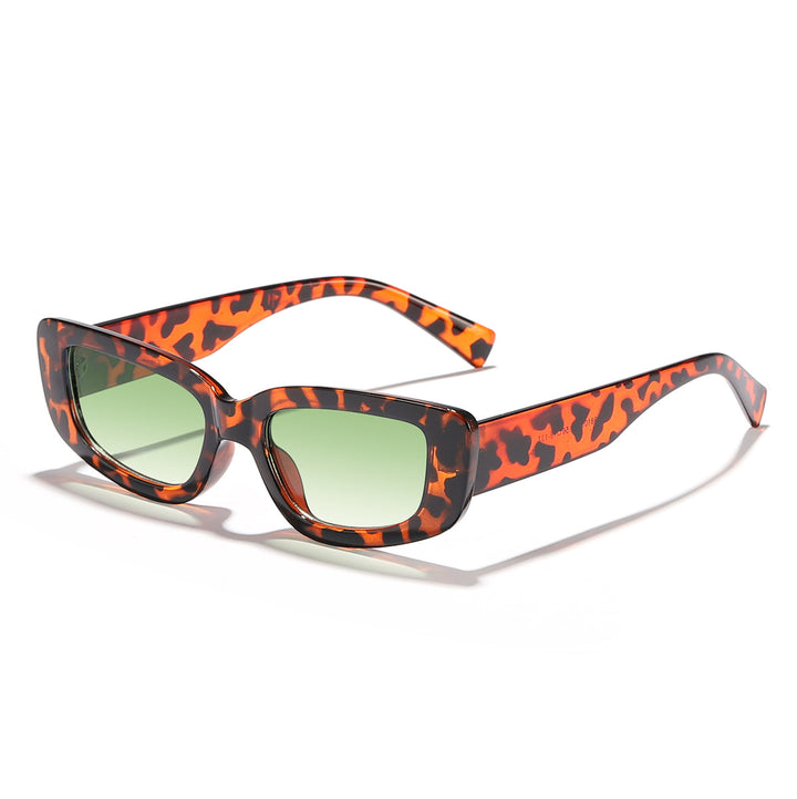 Damer moteriktig Cat-Eye solbrille med bred plastikkramme og UV-beskyttelse Luvikno