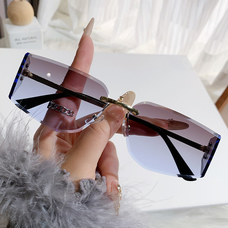 Dame elegant solbrille med høyverdig geometrisk design Luvikno