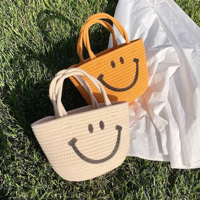 Dame håndveske med lyst Smiley-motiv Luvikno