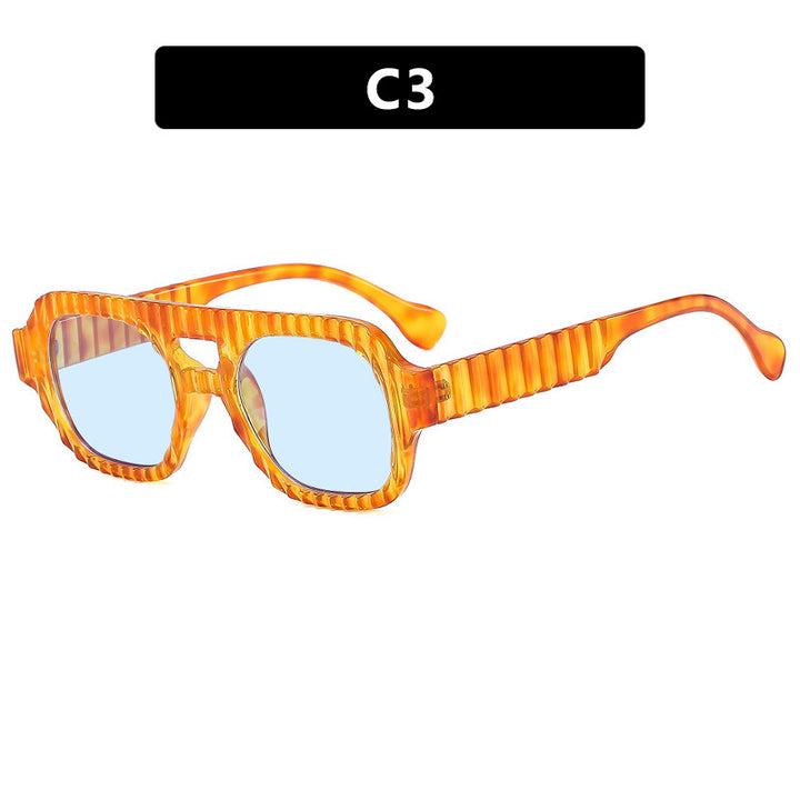 Damer geometrisk solbrille med raffinert strukturdesign Luvikno