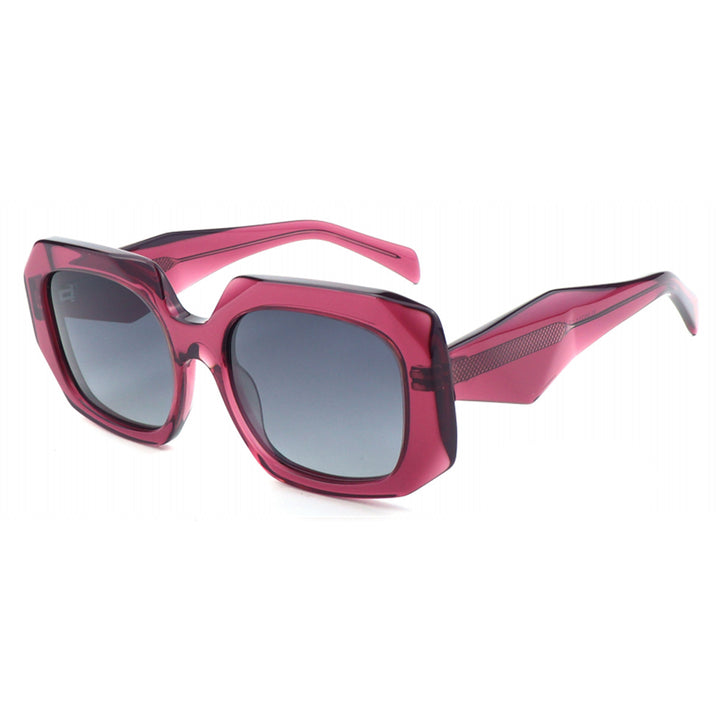 Dame oversized solbrille med innovativ ramme og moderne geometri Luvikno