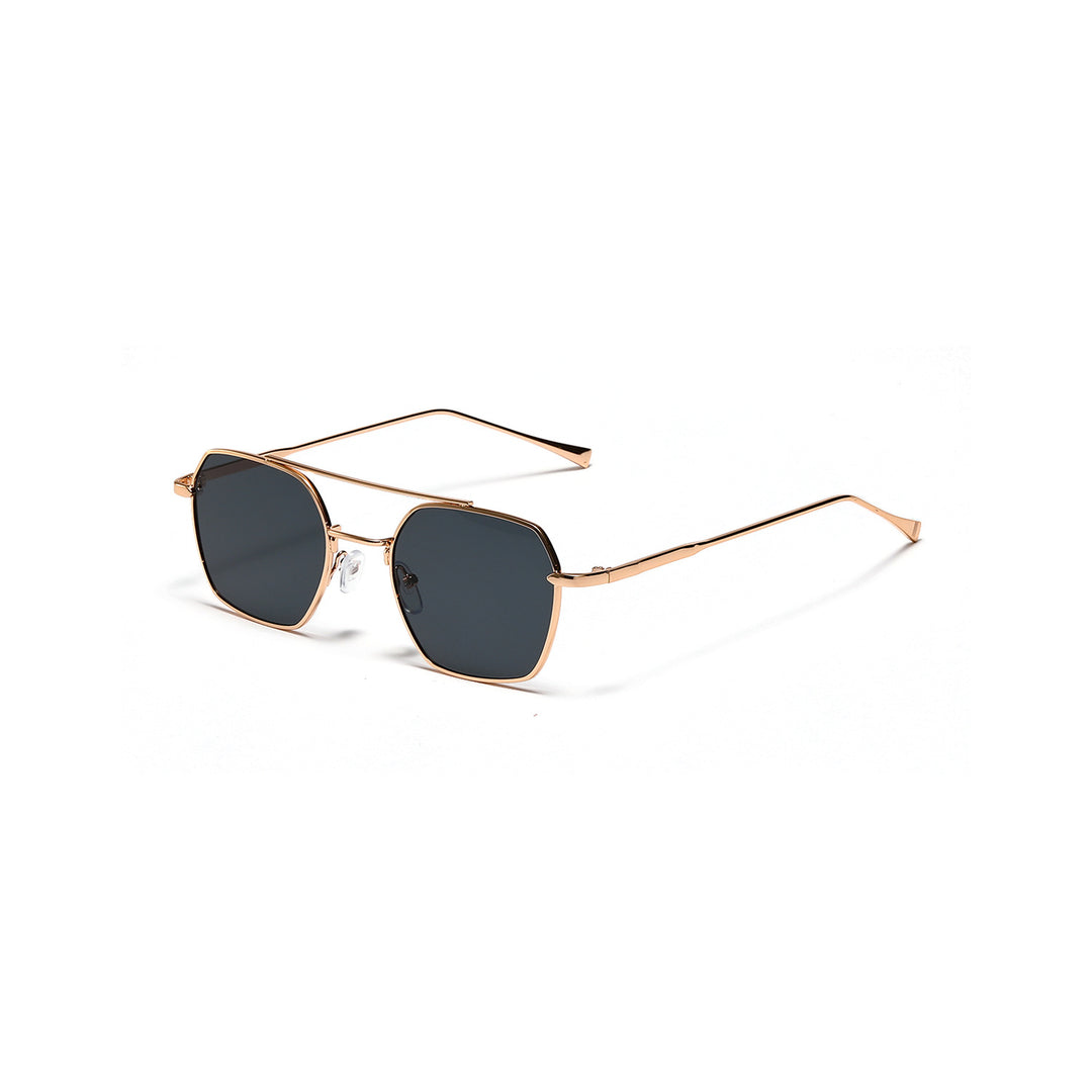 Dame filigrane solbriller med elegant polygonal ramme Luvikno