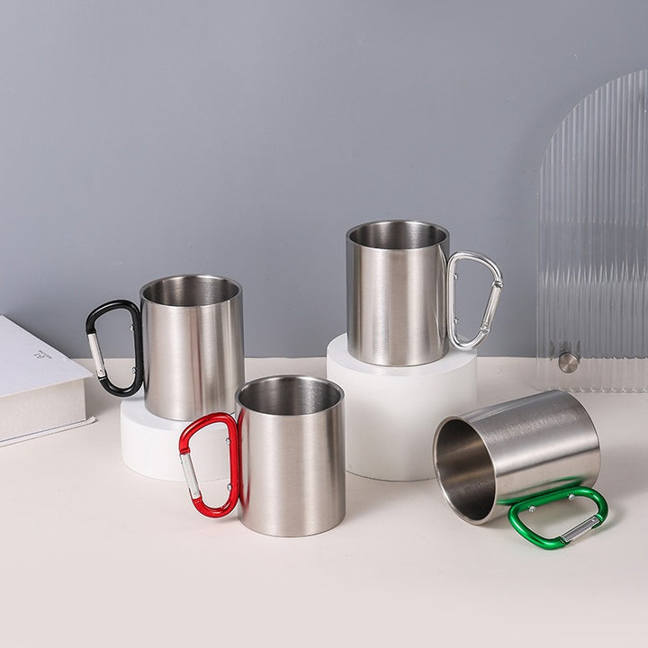Damen rustfritt stål kaffekopp med karabinerhåndtak Luvikno