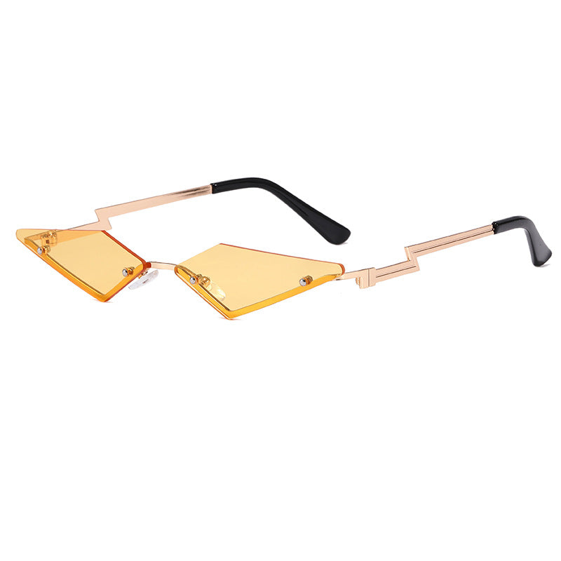 Dame geometrisk designer solbrille med innovativ ramme Luvikno