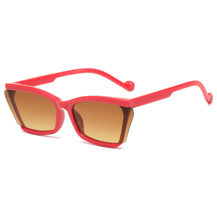 Dame moteriktig solbrille med unikt rektangulært design og UV-beskyttelse Luvikno