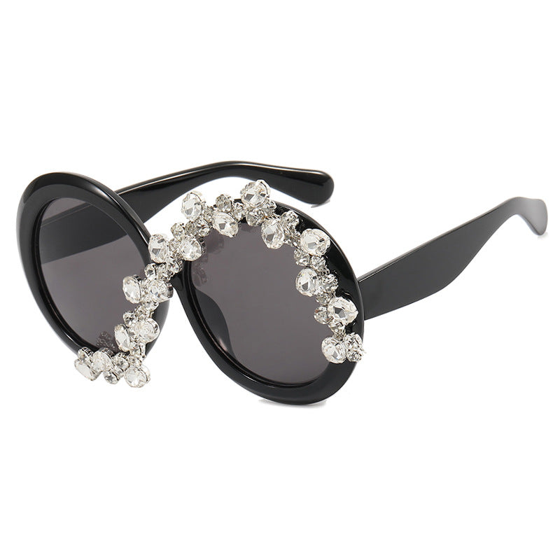 Dame Glamourøs Solbrille med Strassapplikasjoner Luvikno