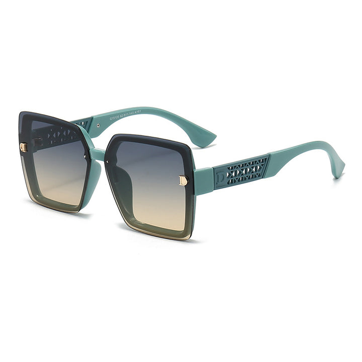 Dame moteriktig firkantet solbrille med robust ramme og UV-beskyttelse Luvikno