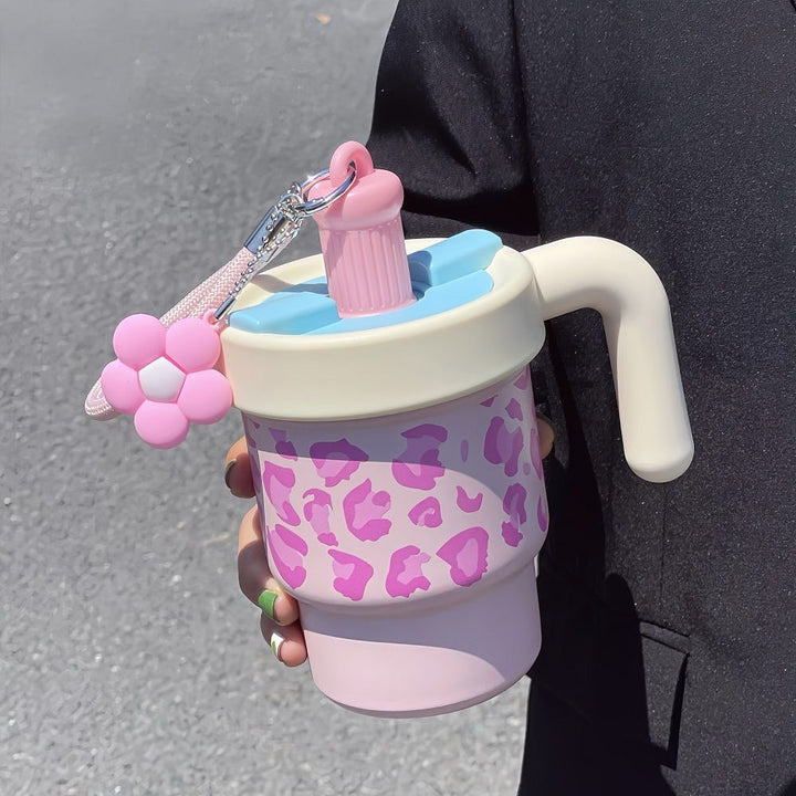 Damen Isolierbecher mit kreativem Handgriff und tierischem Design Luvikno