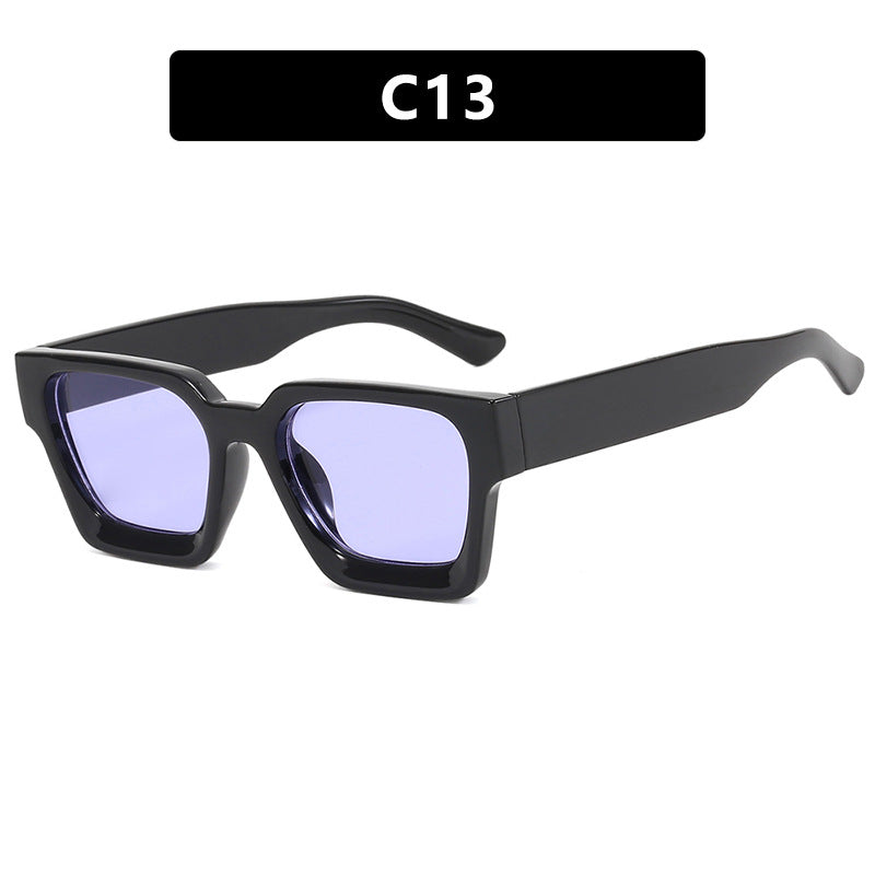 Damer moterik kvadratisk solbrille med robust ramme og gule glass Luvikno