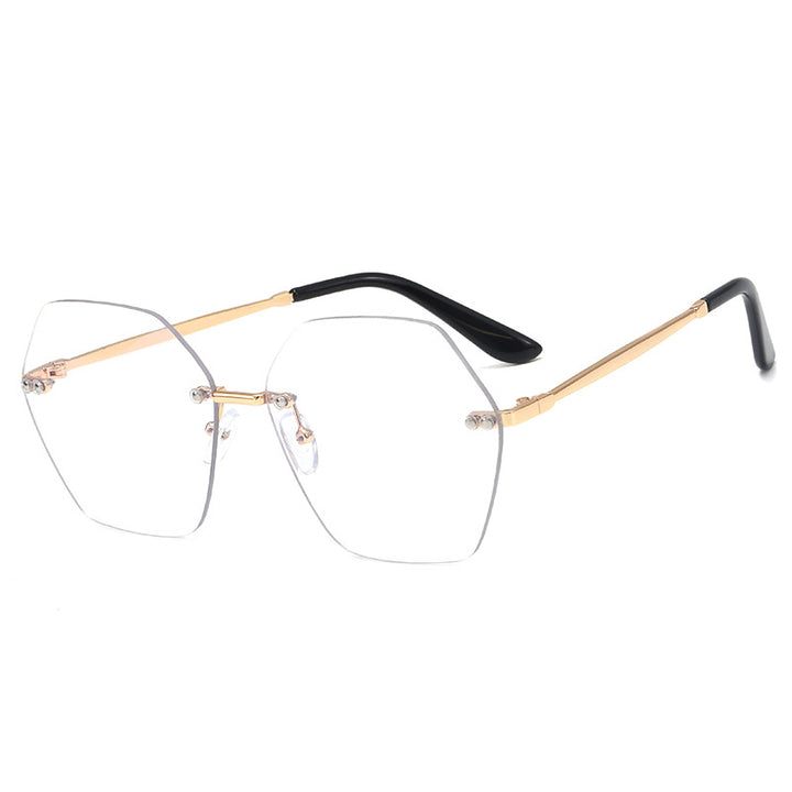 Damer hexagonal solbrille med elegant metallramme Luvikno