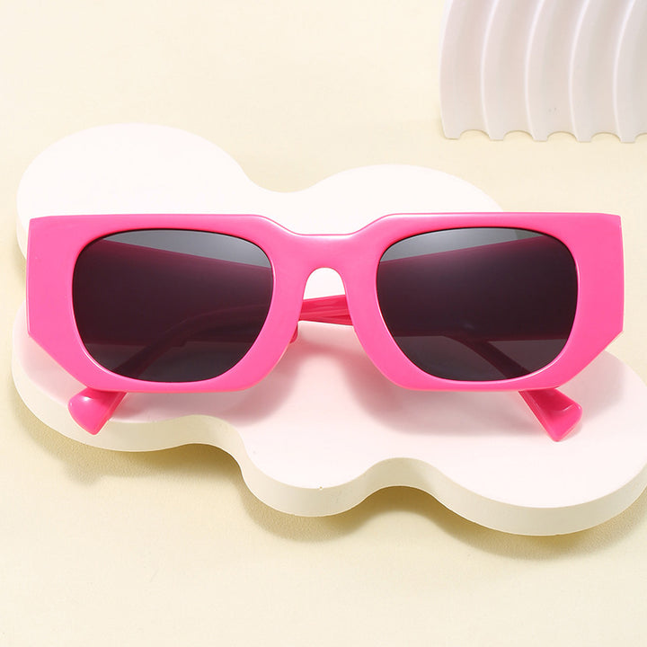 Dame geometrisk oversized solbrille med bredt design Luvikno