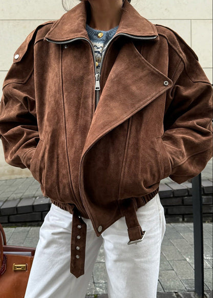 Luvik | Nubuck Moto Bomber Jacket