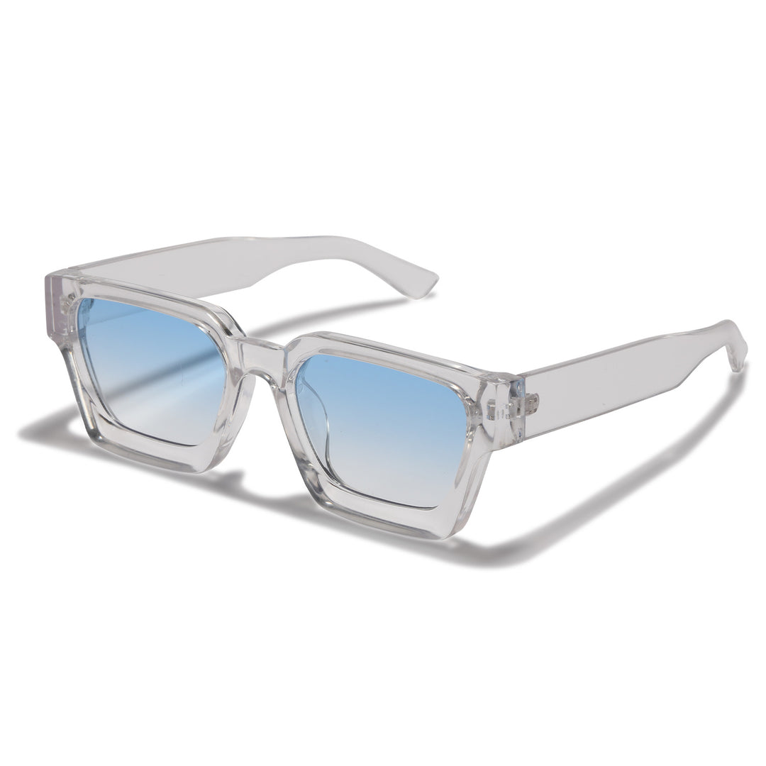 Dame fashion solbrille med klar ramme og gradient linser Luvikno