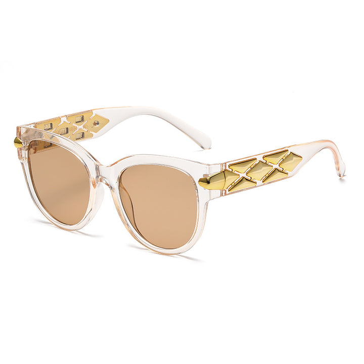 Dame designer solbrille med innovativ, detaljert ramme Luvikno