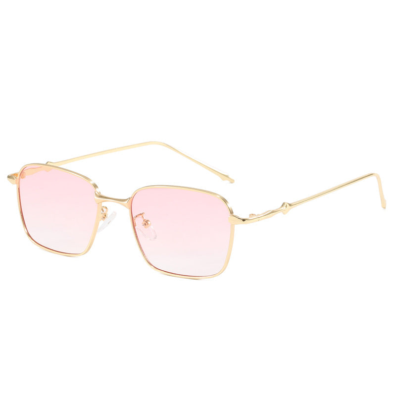 Dame elegant firkantet solbrille med høykvalitets metallramme Luvikno