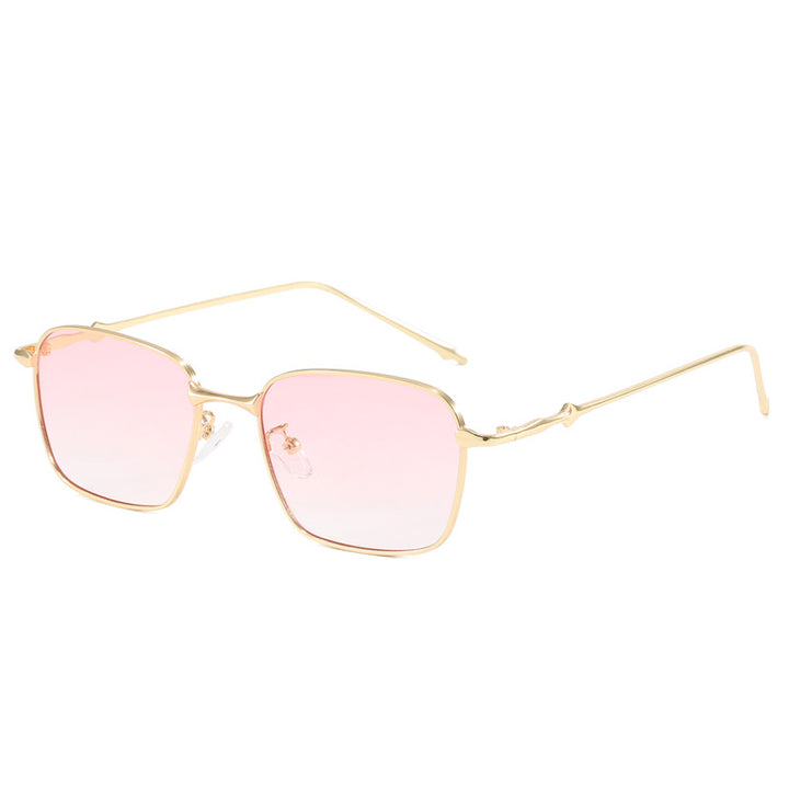 Dame elegant firkantet solbrille med høykvalitets metallramme Luvikno
