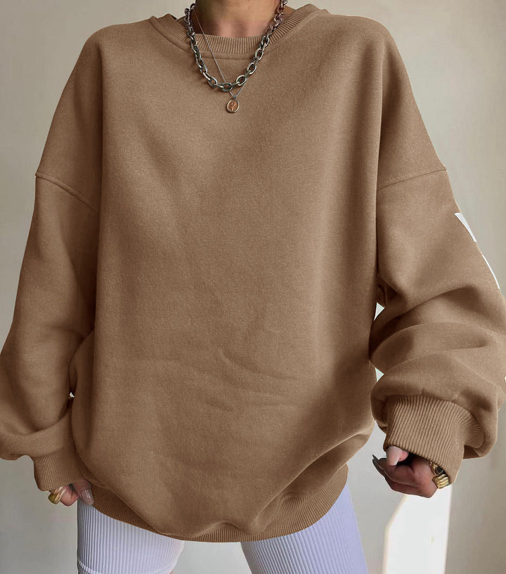 Dame avslappet oversized genser med kontrasterende ermer Luvik