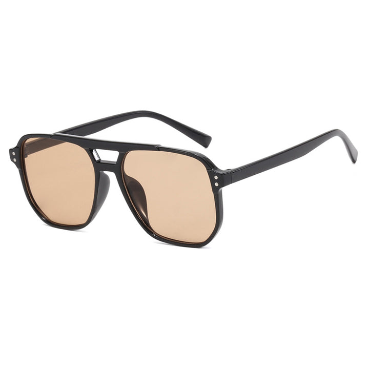 Dame oversized solbriller med geometrisk design og UV-beskyttelse Luvikno