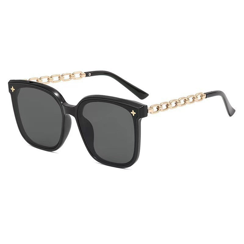 Dame Designer-solbrille med elegante lenker Luvikno