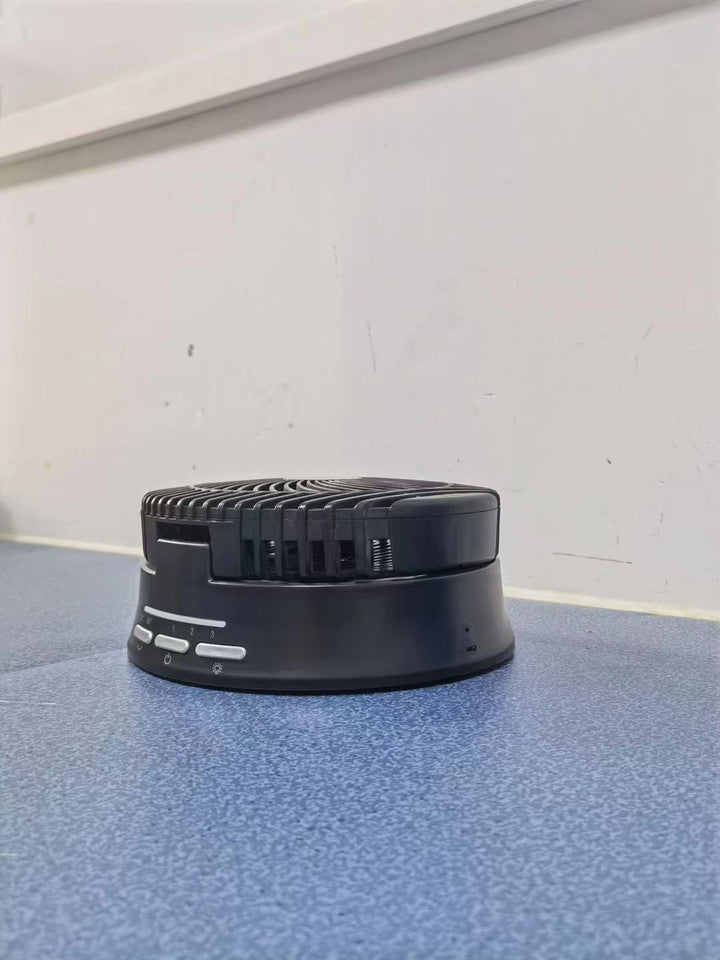 Unisex nan bærbar oscillerende USB skrivebords vifte med justerbar helning tre hastigheter stille motor og LED nattlys Luvikno